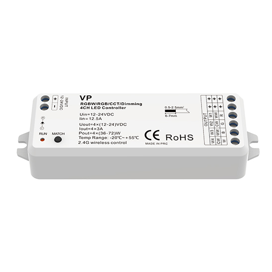 4CH*3A 12-24VDC CV Controller VP For RGB,RGBW,CCT,Dimming LED strip lighting